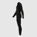 3/2 CHEST ZIP F BLK - MT