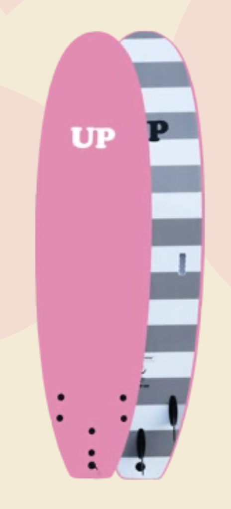 SURFBOARD SOFT LONG UP 8 ́0 PINK - WHITE