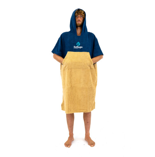 [59803] PONCHO NAVY& BEIGE SURFLOGIC